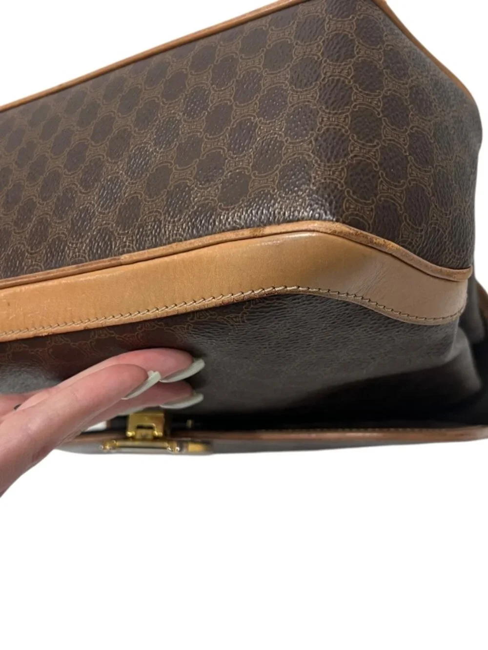 Celine VINTAGE Brown Monogram Macadam Handbag - Picture 16 of 16